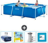 Paquete de piscina - intex - rectángulo - 300x200x75 cm + accesorios cb9