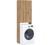 Mueble para lavadora artesanal roble 64x25,5x190 cm
