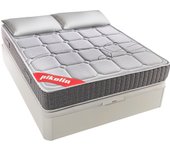 Pack descanso 160x200 pikolin colchón troas de muelles ensacados + canapé base abatible blanco y almohada de fibra