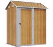 Cobertizo jardín | caseta para herramientas de jardín | cobertizo jardín acero galvanizado marrón claro 192x152,5x237cm cfw86350
