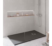 Koes - plato de ducha de resina modelo nilo – 70x100 – negro ral 9005