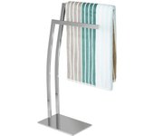 Relaxdays toallero de pie wimedo rectangular, acero, plateado, 80 x 32 x 20 cm