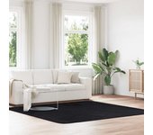Alfombra de pelo largo negra navarra 240x240 cm poliéster