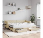 Sofá cama nido y cajones tejido crema 80x200 cm