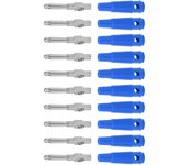 10 conectores banana de cobre de 4 mm y 7 pines, 1000 v, 32 a, apilables, con casquillo blando y roscado (azul)