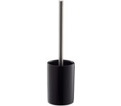 Relaxdays escobilla de baño con cepillo intercambiable, cerámica-hierro, negro, 36 x 9,5 cm