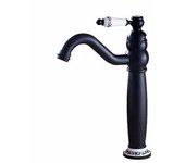 Grifo lavabo caño alto monomando retro, negro