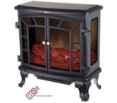 Chimenea electrica 1000w - 2000w con efecto llama, termostato y temporizador, 70x36x66 cm, negro