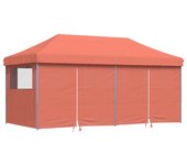 Tienda de fiesta plegable pop-up 4 paredes laterales terracota