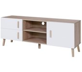Mueble para tv oslo - color roble y blanco - estilo escandinavo - 150 x 57 x 40 cm