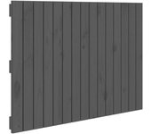 Cabecero de cama de pared madera maciza pino gris 95,5x3x60 cm