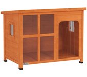 Caseta para perros pawhut madera de abeto, pmma madera natural 90x62x71 cm d02-200v00og