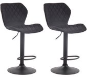 Set de 2 taburetes cork tapizados en tela negro|negro