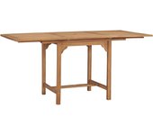 Mesa de jardín，mesa para exteriores，mesa de patio extensible madera teca maciza (110-160)x80x75cm cfw86680