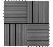 Vidaxl baldosas de wpc 30x30 cm 11 unidades 1 m² gris