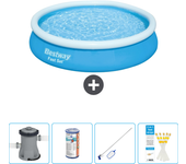 Paquete de piscina - bestway - alrededor - 366x366x76 cm + accesorios cb58