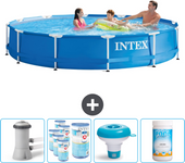 Paquete de piscina - intex - alrededor - 366x366x76 cm + accesorios cb89