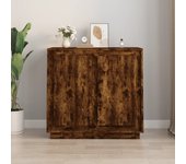 Aparador | aparador de comedor | armario de cocina madera contrachapada color roble ahumado 80x34x75 cm cfw15422