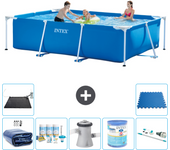 Paquete de piscina - intex - rectángulo - 300x200x75 cm + accesorios a188