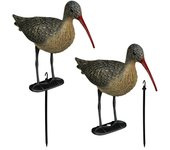 Relaxdays 2 pájaros decorativos, adornos para jardín, resistentes intemperie, plástico, 33 x 13 x 43 cm, negro/marrón