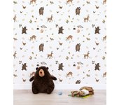 Papel pintado amigos del bosque 50cm x 10m, lilipinso