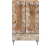 Aparador alto | aparador de comedor | armario de cocina madera maciza de mango 60x33,5x100 cm cfw167945