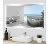 Espejo de baño led 100×60cm,bluetooth,lupa 3x,tres colores regulable