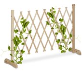Relaxdays reja soporte trepadoras madera, extensible hasta 180cm, celosía enredaderas, de pie, jardín o terraza, natural