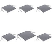 Pack de 6 cojines para sillas de jardín olefin gris 40x42x3 cm