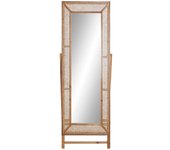 Espejo de pared dkd home decor marrón mimbre (54 x 4,5 x 150 cm)