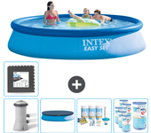 Paquete de piscina - intex - alrededor - 396x396x84 cm + accesorios cb17