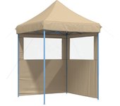 Tienda de fiesta plegable pop-up con 2 paredes laterales beige