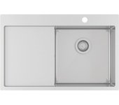 Fregadero ausmann oder azul de acero inoxidable 78x50cm enrasado y sobre encimera con escurridor 1208957121