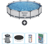 Paquete de piscina - bestway - alrededor - 366x366x76 cm + accesorios cb74