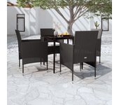 Juego de comedor de jardín 5 piezas，conjunto de comedor de exterior，conjunto de jardín con cojines negro cfw806281