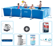 Paquete de piscina - intex - rectángulo - 450x220x84 cm + accesorios a266