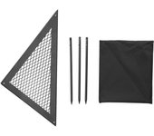 Mesa de red triangular de hierro forjado para acampar al aire libre, parrilla para barbacoa para actividades al