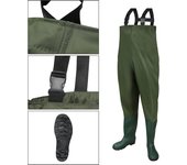 Vadeadores, pantalones de pesca, pantalones de pesca, pantalones de estanque, pantalones de vadeo con botas de goma de pvc 40/41