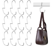 (plata) 12 piezas organizador de bolsos organizador de armario de bolsos organizador de perchas de metal y organizador de ahorro de espacio de almac