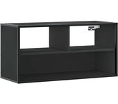 Mueble tv | mueble de salón | mesa de tv metal y madera de ingeniería negro 80x31x39,5 cm cfw311484