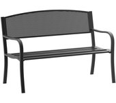 Banco de jardín outsunny acero negro 127x60x87 cm
