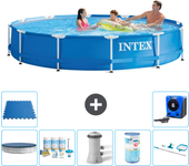 Paquete de piscina - intex - alrededor - 366x366x76 cm + accesorios a1622