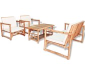 Maison exclusive - set de muebles de jardín 4 piezas y cojines bambú
