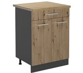 Vicco mueble bajo de cocina r-line, roble artesanal, 80 cm , et roble
