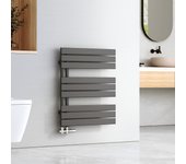 Emke secador de toallas plano de agua caliente, secador de toallas conexión lateral para, antracita 762x600mm 479watts