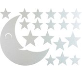 Vinilo adhesivo decorativo esmerilado - kit 18 estrellas luna