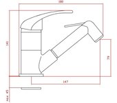 Mezclador de lavabo con ducha de corte para navegación y caravanas elka barby shp-2020 - cromo