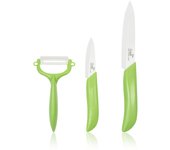 Set cuchillos cerámica 3 piezas cuchillos cerámica frutas y verduras - verde