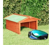 Vidaxl caseta de cortacésped robótico madera maciza abeto 72x87x50 cm