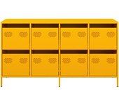 Aparador | aparador de comedor | armario de cocina acero laminado en frío amarillo mostaza 135x39x73,5 cm cfw48052